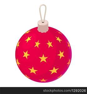 Christmas tree ball toy icon. Isometric of christmas tree ball toy vector icon for web design isolated on white background. Christmas tree ball toy icon, isometric style