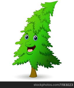 Christmas tree cartoon character illustration