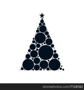 Christmas tree circle style. Vector illustration eps10. Christmas tree circle style