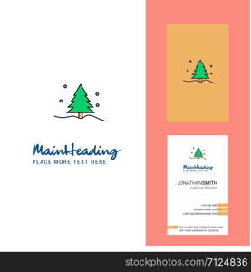 Christmas tree Creative Logo and business card. vertical Design Vector