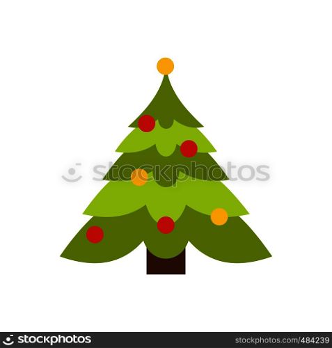 Christmas tree flat icon isolated on white background. Christmas tree flat icon