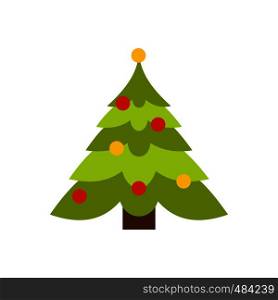 Christmas tree flat icon isolated on white background. Christmas tree flat icon