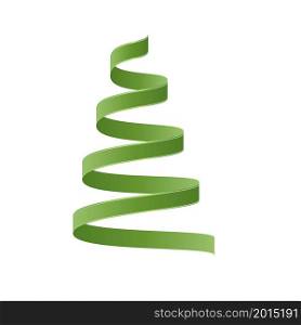 Christmas tree from ribbon isolated on white background. Vector illustration