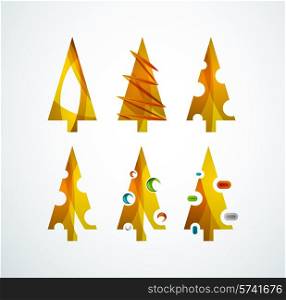Christmas tree geometric design, modern simple shapes winter concept