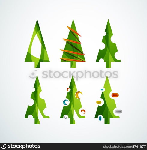 Christmas tree geometric design, modern simple shapes winter concept