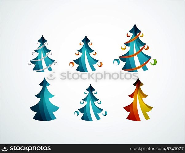 Christmas tree geometric design, modern simple shapes winter concept