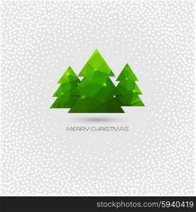 Christmas tree greeting card. Christmas tree greeting card. Vector polygonal design