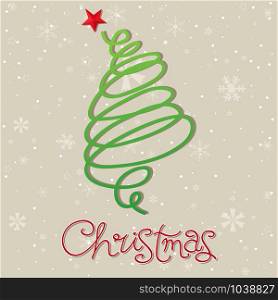 Christmas tree greeting card, postcard