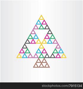 christmas tree happy new year symbol witg triangles holiday winter icon colorful