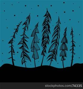 Christmas Tree Holidays Illustration. Christmas Tree. Celebration Card, Poster Holidays Background. Vector Illustration