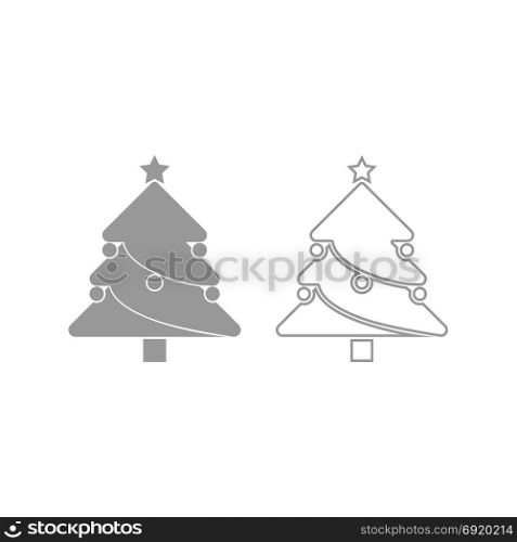 Christmas Tree icon. Grey set .. Christmas Tree icon. It is grey set .