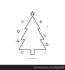 Christmas tree icon in contemporary style vector illustration