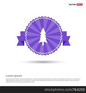 Christmas Tree Icon - Purple Ribbon banner