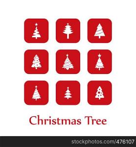 Christmas tree icon set vector