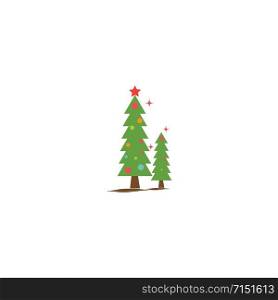 Christmas tree icon Vector Illustration design Logo template