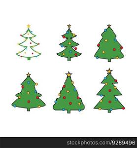 Christmas tree icon vector illustration template design