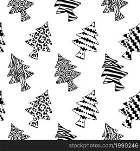 Christmas tree idea creative design. seamless pattern background. animal print, nature and abstract print. Merry christmas vector illustration.