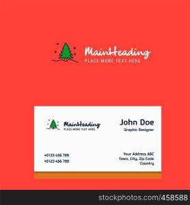 Christmas tree logo Design with business card template. Elegant corporate identity. - Vector