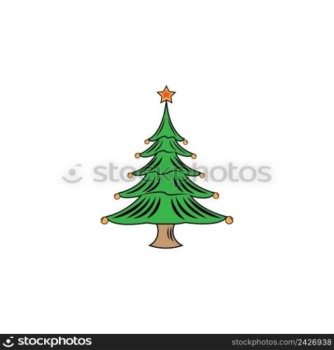 Christmas tree logo icon design template