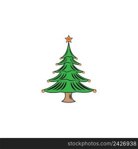 Christmas tree logo icon design template
