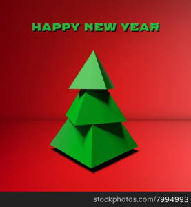 Christmas tree made of 3d low poly pyramids
