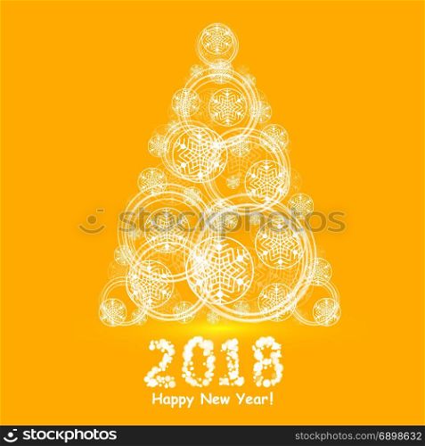 Christmas tree made of snowflakes and magic circle.. Christmas tree made of snowflakes and magic circle. Vector eps 10