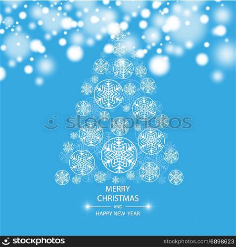 Christmas tree made of snowflakes. Christmas tree made of snowflakes. Vector eps 10