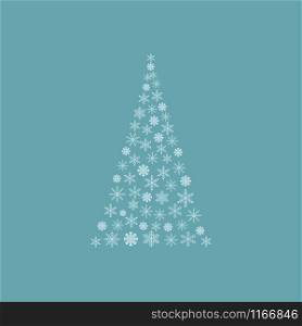 Christmas tree made of snowflakes vector icon