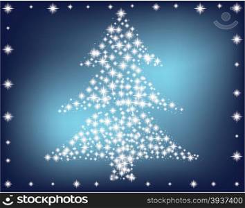 Christmas tree made of stars. Vector