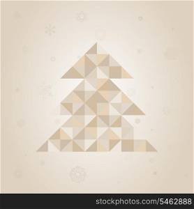 Christmas tree made of triangles. A vector illustration
