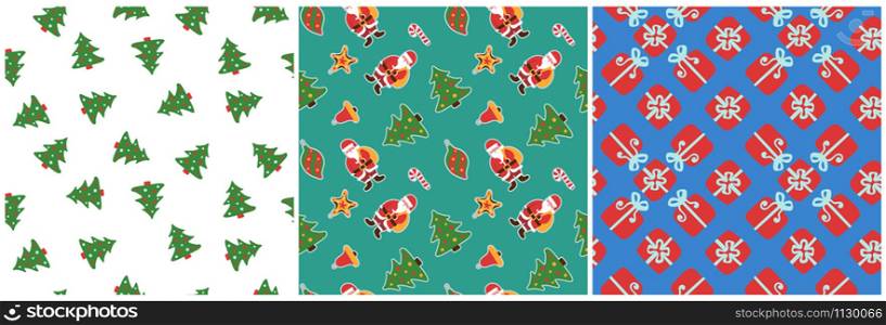 Christmas tree pattern. Winter holiday wallpaper. Seamless texture for the New Year