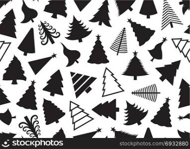 Christmas tree seamless illustration isolated on white