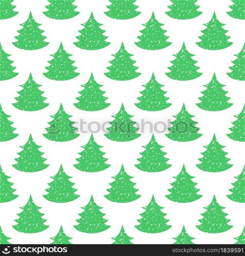 Christmas Tree Seamless Pattern in Flat Style. Vector XMAS Holiday Endless Background. May Be Used for Scrapbooking Design.. Christmas Tree Seamless Pattern in Flat Style. XMAS Holiday Endless Background. May Be Used for Scrapbooking Design. Vector Illustration.
