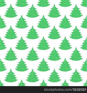 Christmas Tree Seamless Pattern in Flat Style. Vector XMAS Holiday Endless Background. May Be Used for Scrapbooking Design.. Christmas Tree Seamless Pattern in Flat Style. XMAS Holiday Endless Background. May Be Used for Scrapbooking Design. Vector Illustration.