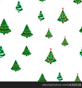 Christmas Tree Seamless Pattern Vector. Winter Holiday. Green December Decor. Cute Graphic Texture. Textile Backdrop. Colorful Background Illustration. Christmas Tree Seamless Pattern Vector. Winter Holiday. Green December Decor. Cute Graphic Texture. Textile Backdrop. Cartoon Colorful Background Illustration