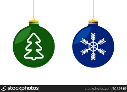 Christmas tree toy flat in flat, vector illustration. Christmas tree toy flat in flat, vector