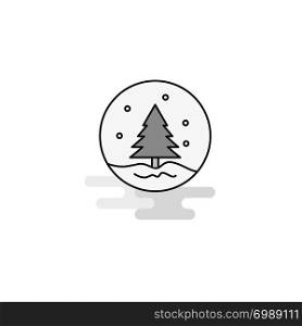Christmas tree Web Icon. Flat Line Filled Gray Icon Vector