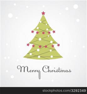 Christmas tree with colorful decoration. Vector illustration