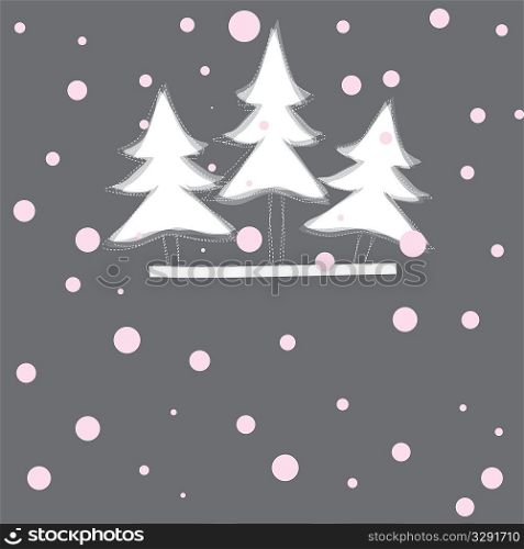 Christmas tree with colourful decoration. Vector illustration
