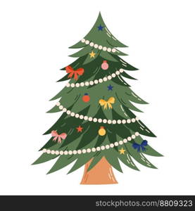 Christmas tree with decorations. Christmas and New Year celebration concept. Good for greeting card, invitation, banner, web design. Christmas tree with decorations. Christmas and New Year celebration concept. Good for greeting card, invitation, banner, web design.