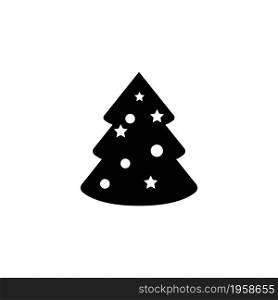 Christmas Tree with Decorations Star. Flat Vector Icon illustration. Simple black symbol on white background. Christmas Tree with Decorations Star sign design template for web and mobile UI element. Christmas Tree with Decorations Star. Flat Vector Icon illustration. Simple black symbol on white background. Christmas Tree with Decorations Star sign design template for web and mobile UI element.