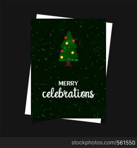 Christmas Tree with glowing star green Christmas Xmas background. Vector EPS10 Abstract Template background
