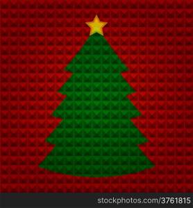 Christmas tree with pyramids background, stock vector