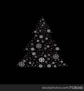 Christmas tree with star isolated in grey background. Christmas tree with star