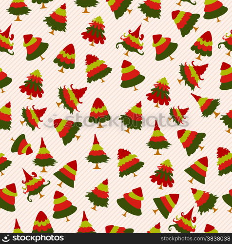 christmas trees icons seamless pattern