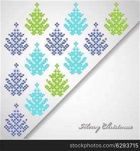 Christmas trees in the design greeting card