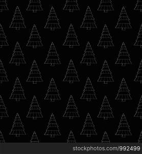 Christmas trees seamless pattern. Black vector wrapping texture. Background with line trees decoration. Christmas trees seamless pattern. Black vector wrapping texture. Background with line trees decoration.