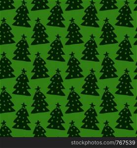 Christmas trees seamless pattern. Green vector wrapping texture. Background for holiday decoration. Christmas trees seamless pattern. Green vector wrapping texture. Background for holiday decoration.