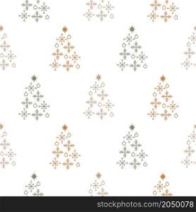 Christmas trees snowflakes icon seamless pattern design.. Christmas trees snowflakes icon seamless pattern design