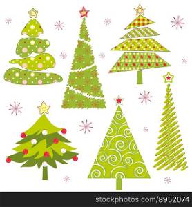 Christmas trees vector image